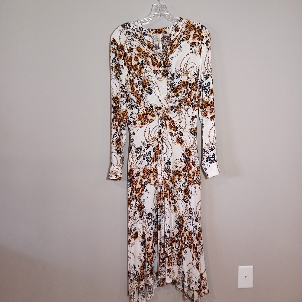 Free People Tough Love Shirt Dress in Black Multi Size 4 - Picture 2 of 10